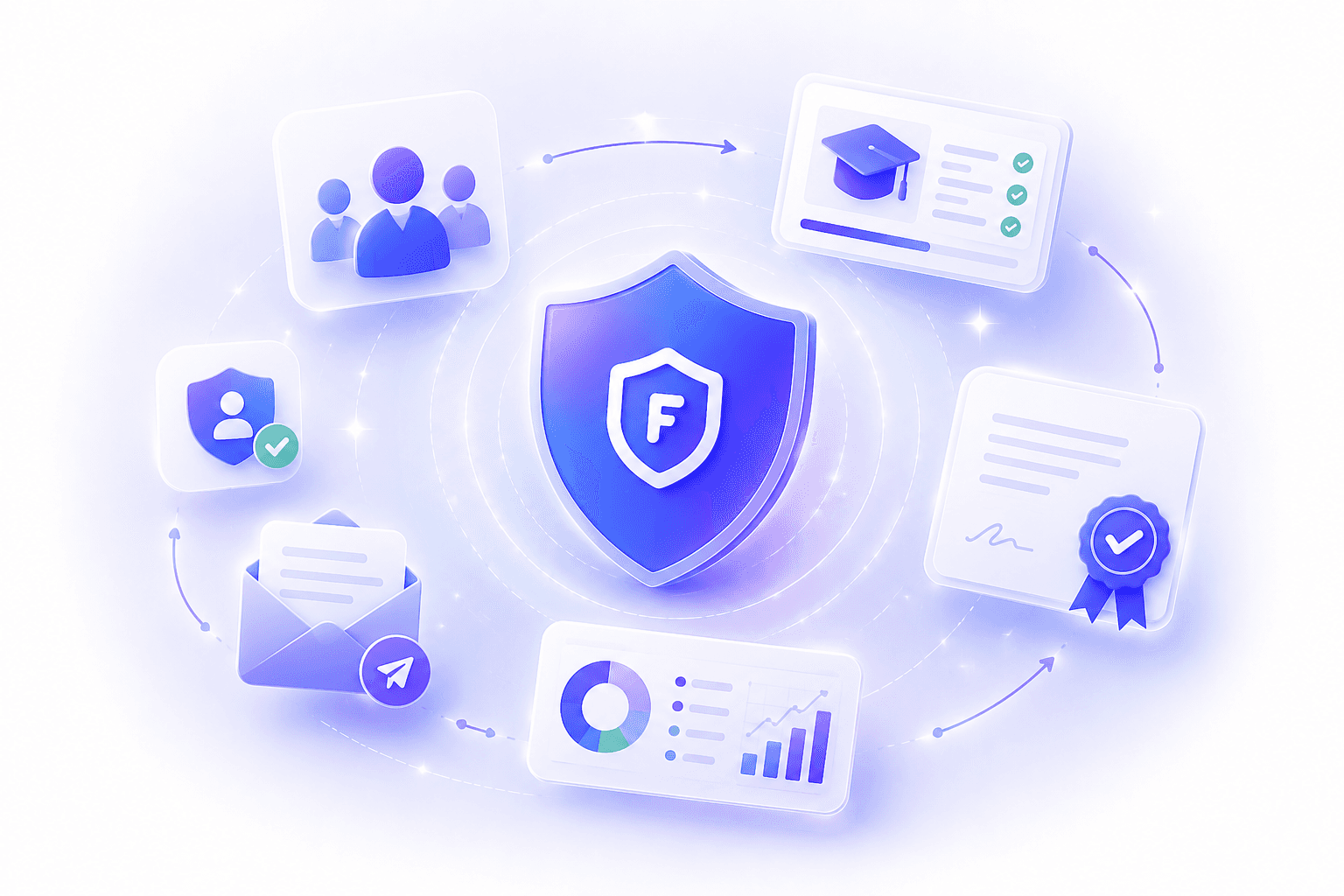 Fraudly Business phishing awareness and email scam detection illustration