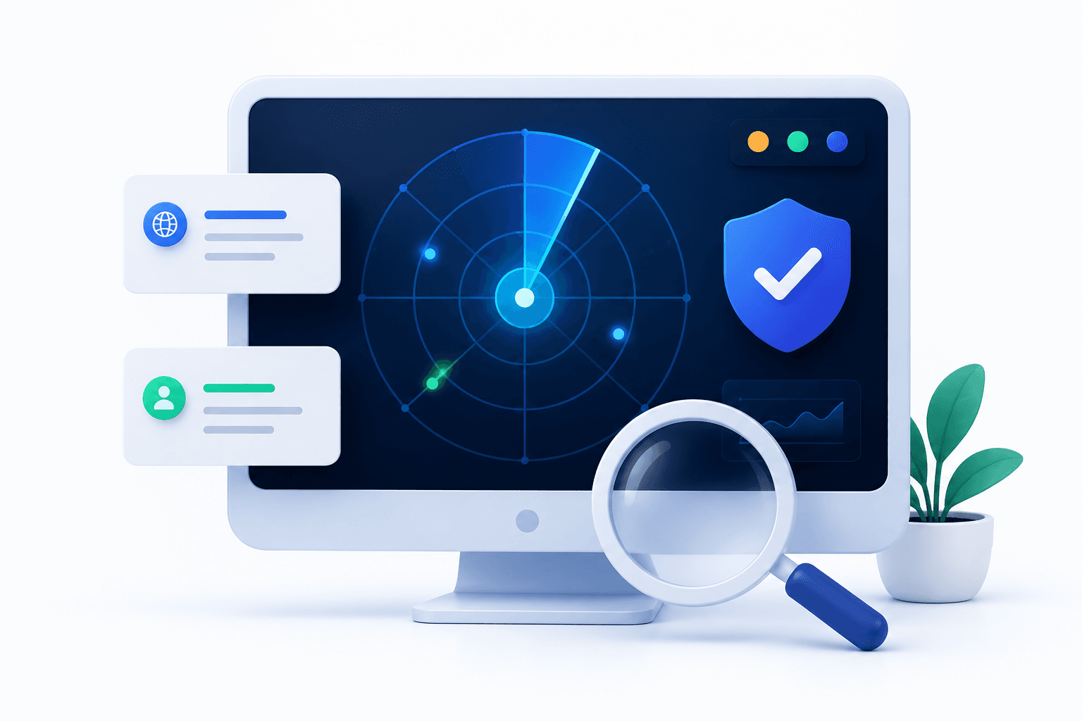 Fraudly website trust and scam detection illustration